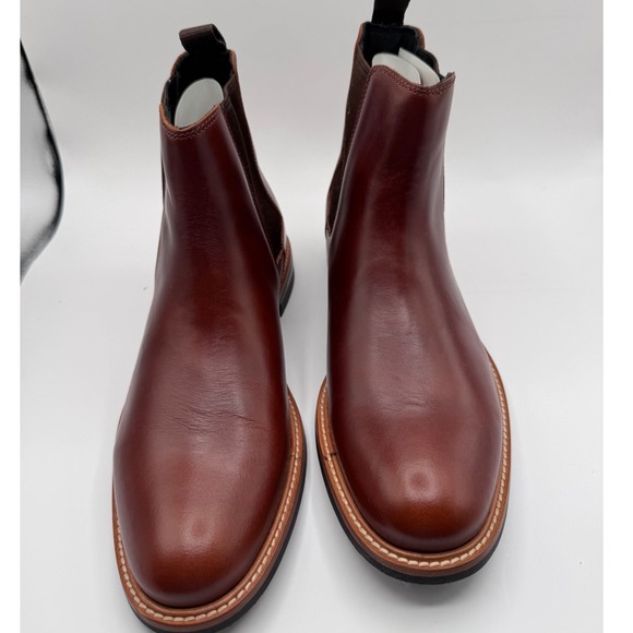 Nisolo‎ All Weather Chelsea Boot Brandy Red Brown Leather Men\'s 8.5 New Pull-On